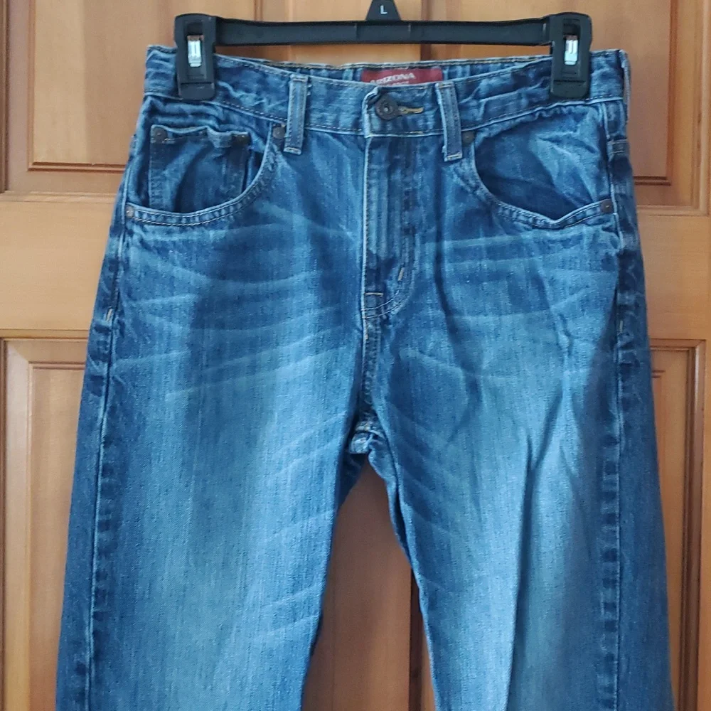 Arizona Jean Co Boys Size 18 Slim Medium Wash Straight Leg‎ Blue Denim Jeans